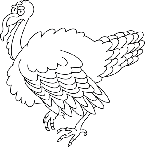 Funny Turkey Coloring Page